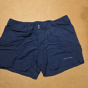 Columbia Women's PFG Blue Shorts Sz L Performance Fishing Gear Omni Shade